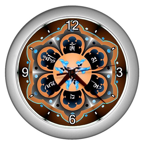 OMPH Wall Clock (Silver with 4 white numbers) from ArtsNow.com Front