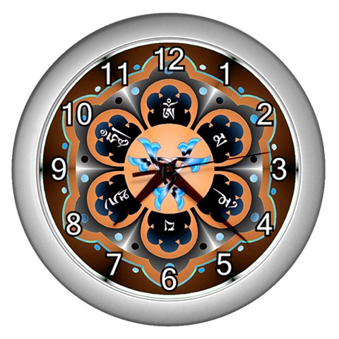 OMPH Wall Clock (Silver with 12 white numbers) from ArtsNow.com Front