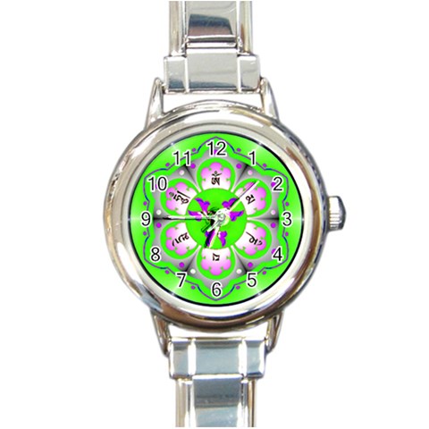 OMPH Round Italian Charm Watch from ArtsNow.com Front