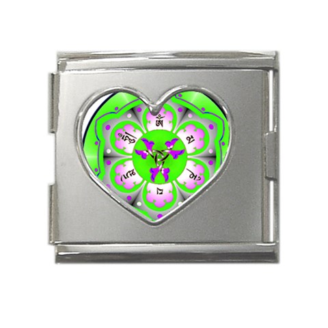 OMPH Mega Link Heart Italian Charm (18mm) from ArtsNow.com Front