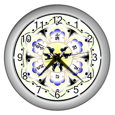 OMPH Wall Clock (Silver with 12 black numbers) from ArtsNow.com Front