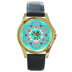 OMPH Round Gold Metal Watch