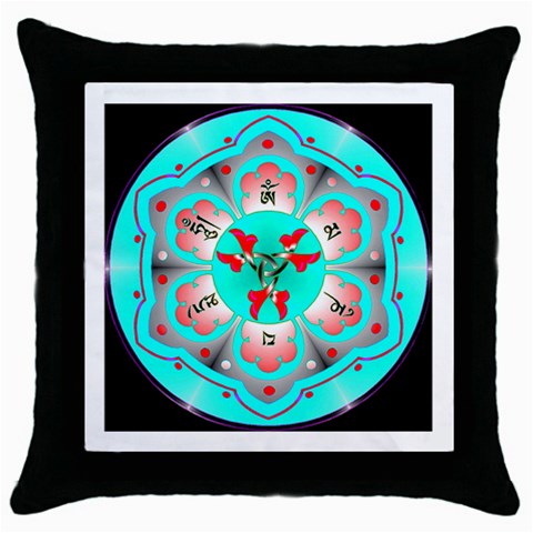 OMPH Throw Pillow Case (Black) from ArtsNow.com Front