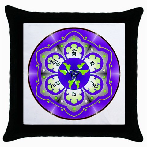 OMPH Throw Pillow Case (Black) from ArtsNow.com Front