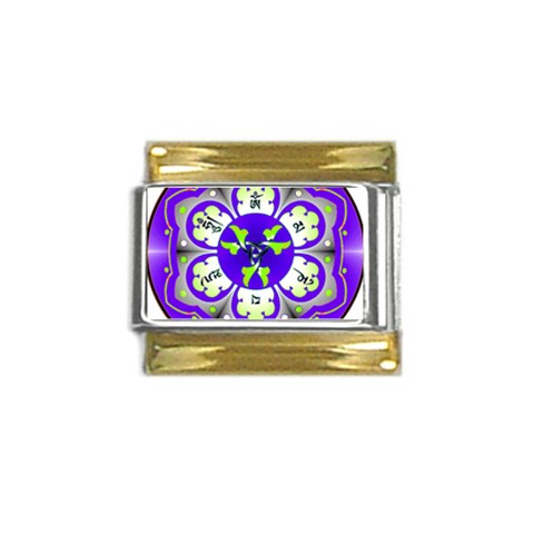 OMPH Gold Trim Italian Charm (9mm) from ArtsNow.com Front