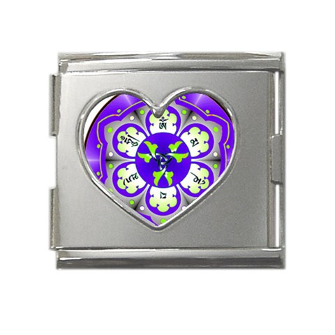 OMPH Mega Link Heart Italian Charm (18mm) from ArtsNow.com Front