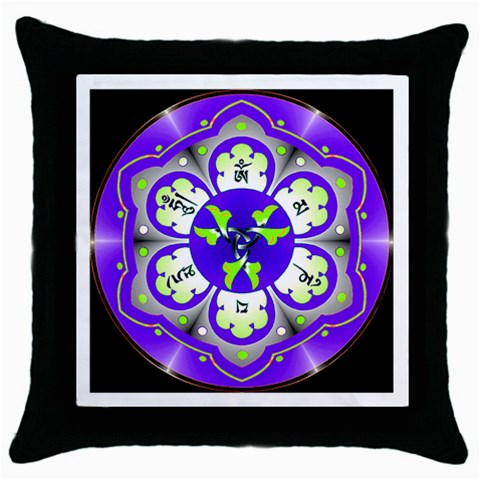 OMPH Throw Pillow Case (Black) from ArtsNow.com Front