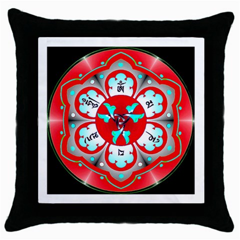 OMPH Throw Pillow Case (Black) from ArtsNow.com Front