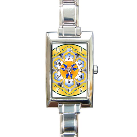 OMPH Rectangular Italian Charm Watch from ArtsNow.com Front