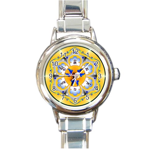 OMPH Round Italian Charm Watch from ArtsNow.com Front