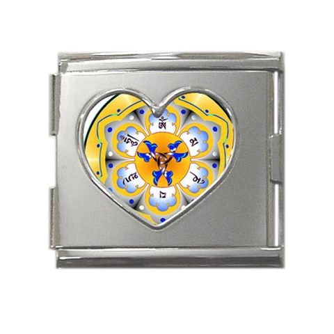 OMPH Mega Link Heart Italian Charm (18mm) from ArtsNow.com Front