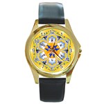 OMPH Round Gold Metal Watch