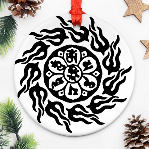 OMPH B&W Ornament (Round) from ArtsNow.com Front