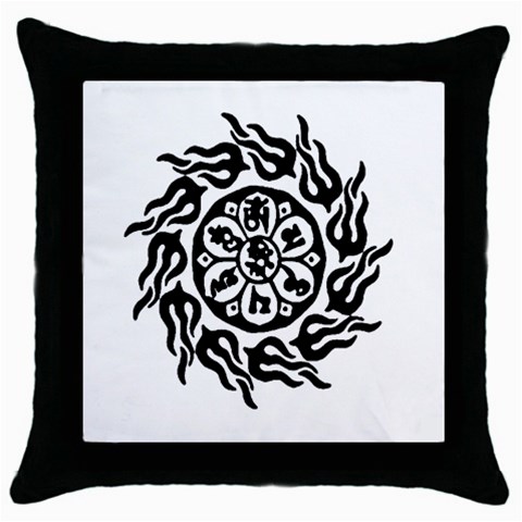 OMPH B&W Throw Pillow Case (Black) from ArtsNow.com Front