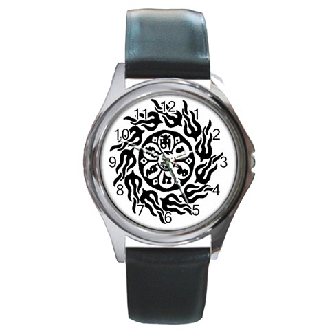 OMPH B&W Round Metal Watch from ArtsNow.com Front