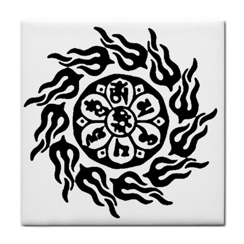 OMPH B&W Tile Coaster from ArtsNow.com Front