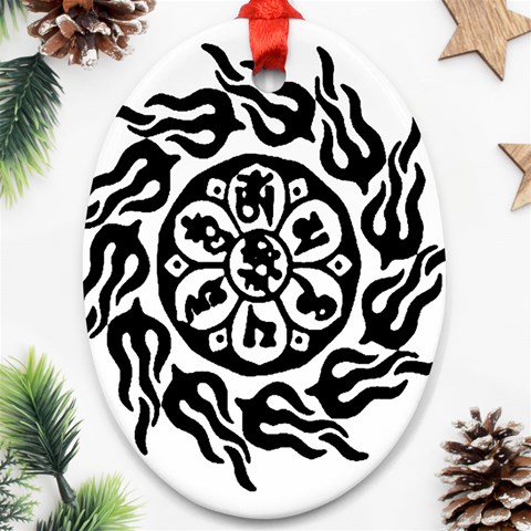 OMPH B&W Ornament (Oval) from ArtsNow.com Front