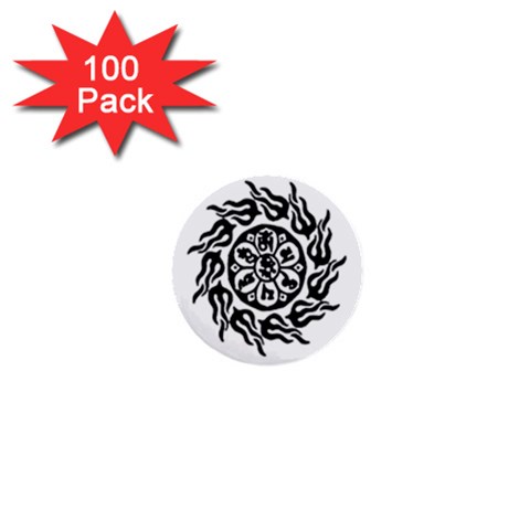 OMPH B&W 1  Mini Button (100 pack)  from ArtsNow.com Front