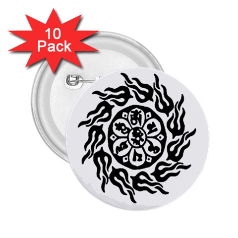 OMPH B&W 2.25  Button (10 pack) from ArtsNow.com Front