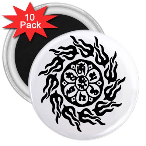 OMPH B&W 3  Magnet (10 pack) from ArtsNow.com Front