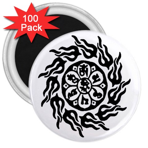 OMPH B&W 3  Magnet (100 pack) from ArtsNow.com Front