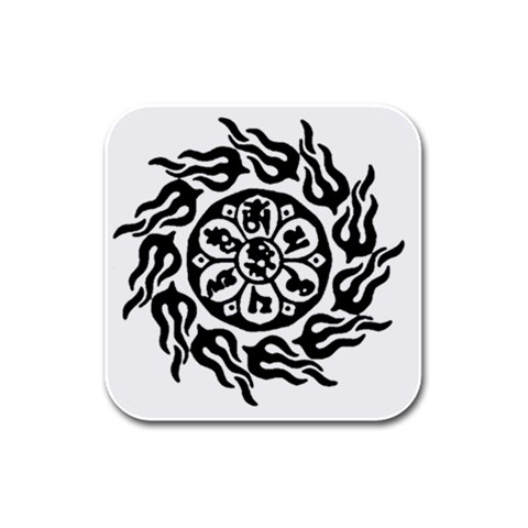 OMPH B&W Rubber Square Coaster (4 pack) from ArtsNow.com Front