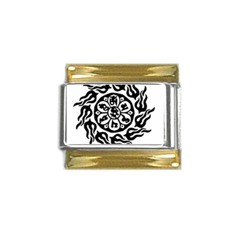 OMPH B&W Gold Trim Italian Charm (9mm) from ArtsNow.com Front