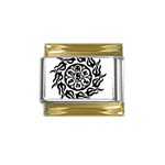 OMPH B&W Gold Trim Italian Charm (9mm)