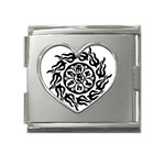 OMPH B&W Mega Link Heart Italian Charm (18mm)