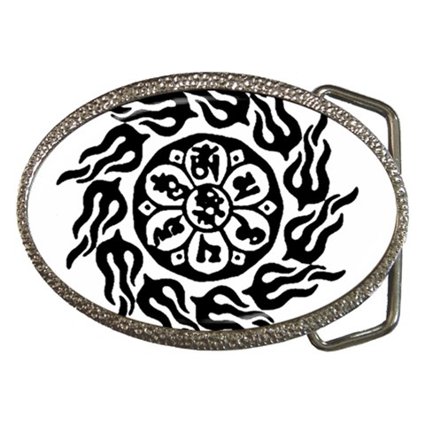 OMPH B&W Belt Buckle from ArtsNow.com Front