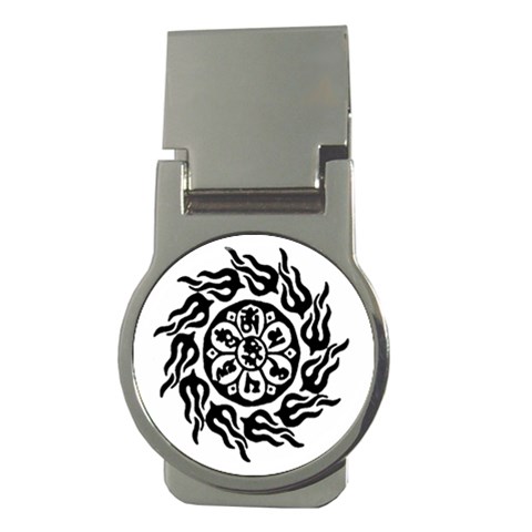 OMPH B&W Money Clip (Round) from ArtsNow.com Front