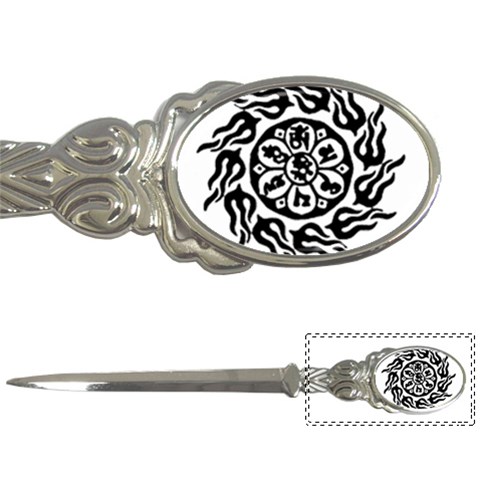 OMPH B&W Letter Opener from ArtsNow.com Front