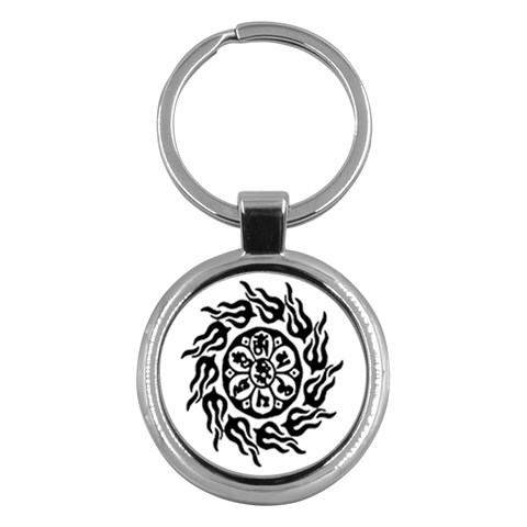 OMPH B&W Key Chain (Round) from ArtsNow.com Front