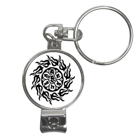 OMPH B&W Nail Clippers Key Chain from ArtsNow.com Front