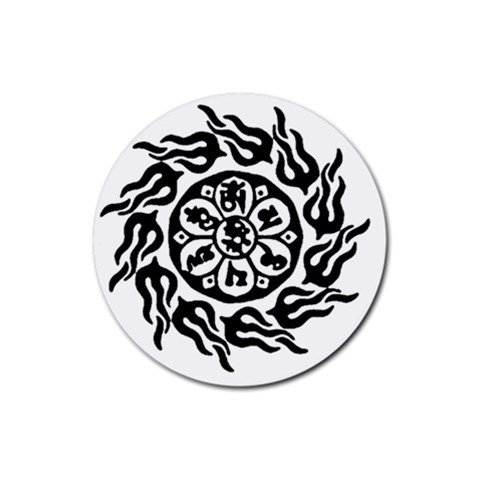 OMPH B&W Rubber Coaster (Round) from ArtsNow.com Front