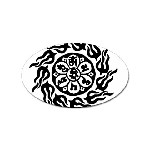 OMPH B&W Sticker Oval (10 pack) from ArtsNow.com Front