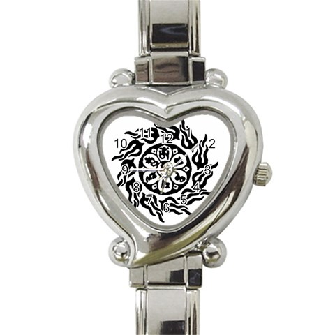 OMPH B&W Heart Italian Charm Watch from ArtsNow.com Front