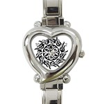 OMPH B&W Heart Italian Charm Watch