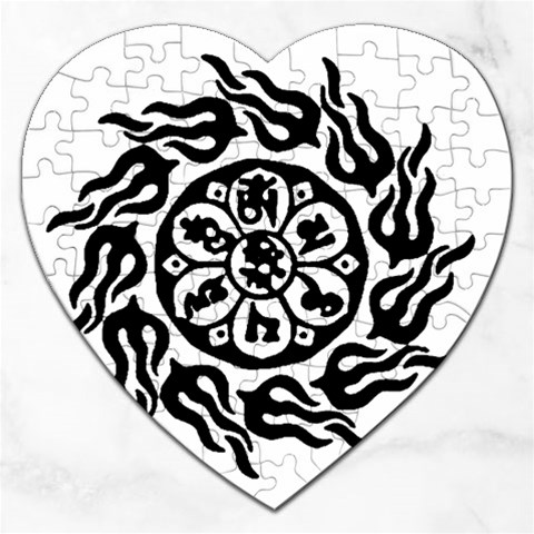 OMPH B&W Jigsaw Puzzle (Heart) from ArtsNow.com Front