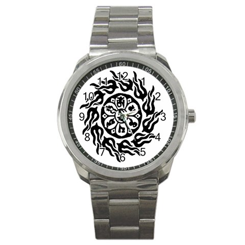 OMPH B&W Sport Metal Watch from ArtsNow.com Front