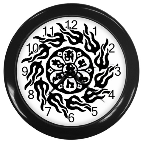 OMPH B&W Wall Clock (Black with 12 black numbers) from ArtsNow.com Front