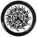 OMPH B&W Wall Clock (Black with 12 black numbers)