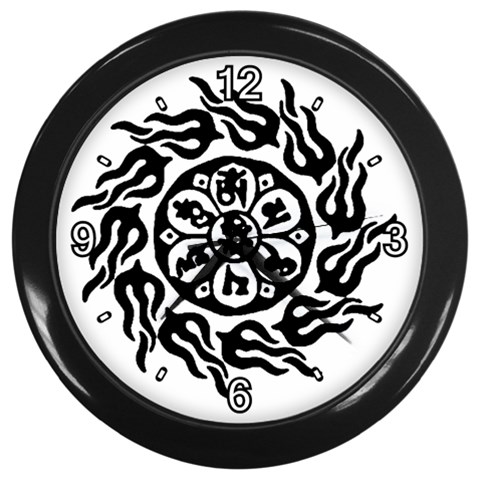 OMPH B&W Wall Clock (Black with 4 white numbers) from ArtsNow.com Front