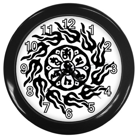 OMPH B&W Wall Clock (Black with 12 white numbers) from ArtsNow.com Front