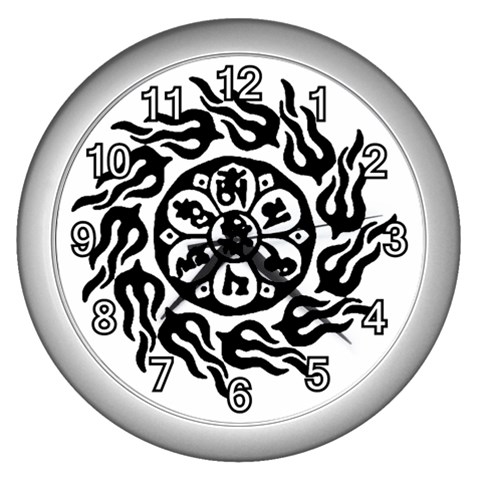 OMPH B&W Wall Clock (Silver with 12 white numbers) from ArtsNow.com Front