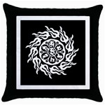 OMPH white Throw Pillow Case (Black)