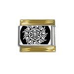 OMPH W&B Gold Trim Italian Charm (9mm)