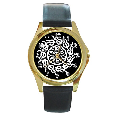 OMPH W&B Round Gold Metal Watch from ArtsNow.com Front