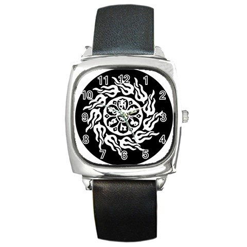 OMPH W&B Square Metal Watch from ArtsNow.com Front