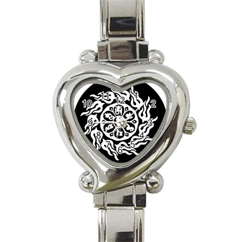 OMPH W&B Heart Italian Charm Watch from ArtsNow.com Front